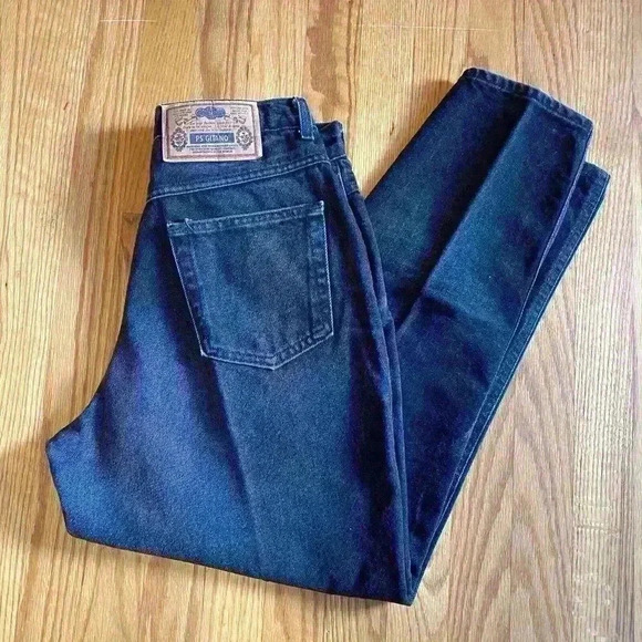 Vintage Gitano High Rise Mom Tapered Leg Jeans Black Sz 12 Short 100%‎ Cotton - Picture 2 of 14